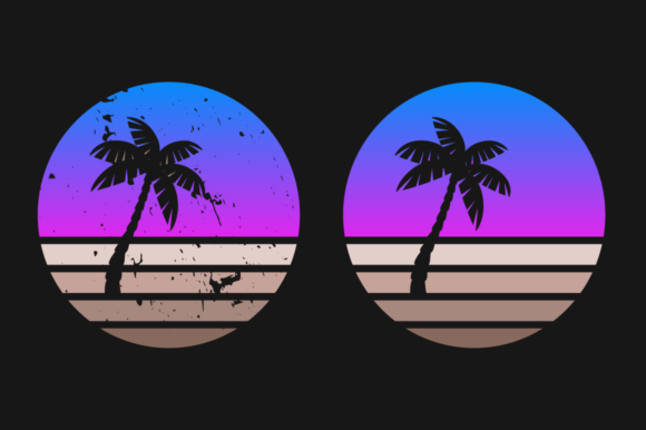 Download Sunset Retro Graphics Plain and Grunge - Retro Collection