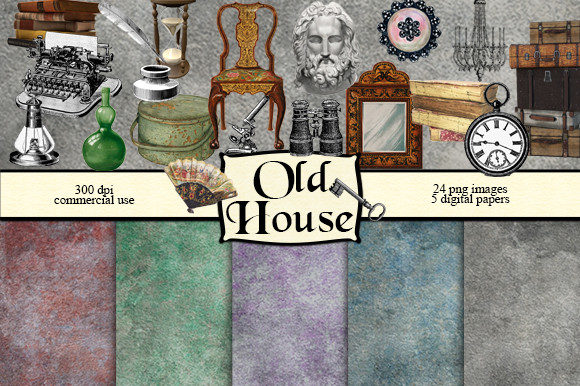 Download Old House Digital Scrapbook Kit - Digital scrapbook kit Collection