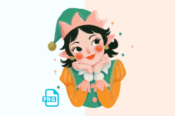 Download Retro Vintage Christmas Elf PNG File - Retro Collection