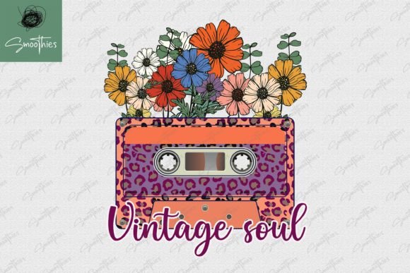 Download Vintage Soul Flower Retro Cassette PNG - Retro Collection