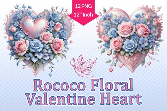 Download Rococo Floral Valentine Heart - Rococo Collection