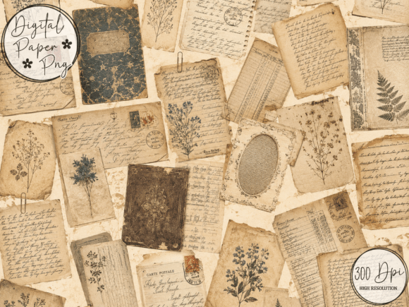 Download Vintage Ephemera Junk Journal Kit Patter - Ephemera Collection