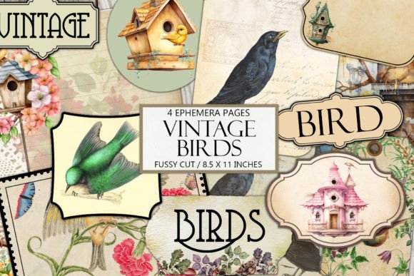Download Vintage Birds Ephemera Kit - Ephemera Collection