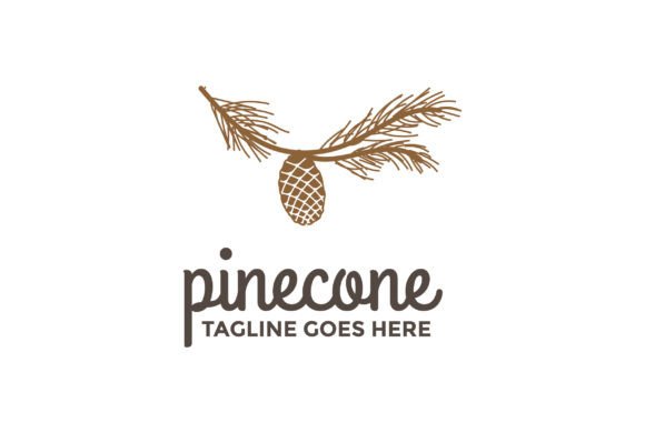 Download Retro Vintage Pine Cone with Leaf Branch - Retro Collection