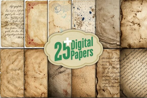 Download Vintage Ephemera Digital Papers - Ephemera Collection