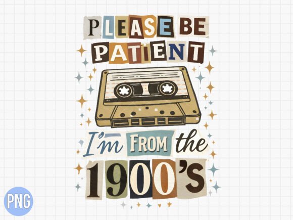 Download Patient 1900s Retro Cassette PNG T-SHIRT - Retro Collection