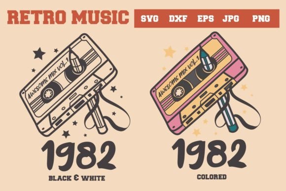 Download Retro Music, Awesome Mix Vol.1 1982 Svg - Retro Collection