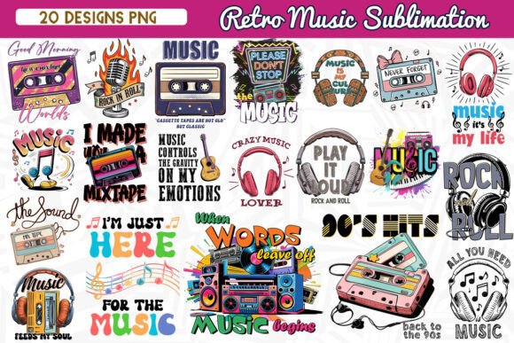 Download Retro Music Sublimation Bundle - Retro Collection