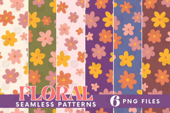 Download Retro Flowers Seamless Pattern Bundle - Retro Collection