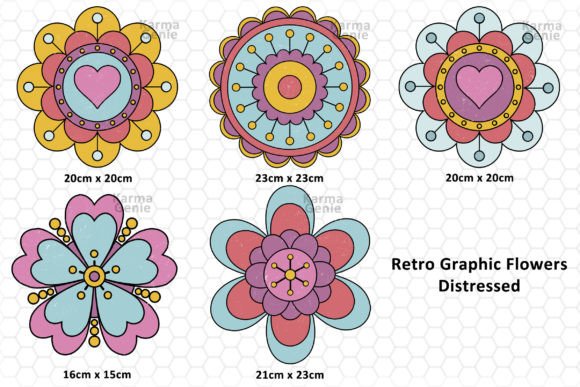 Download Retro Elements - Flower Graphics - Retro Collection