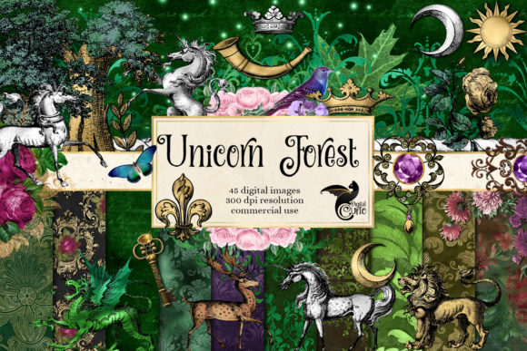 Download Unicorn Forest Digital Scrapbook Kit - Digital scrapbook kit Collection