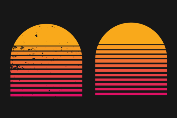 Download Sunset Retro Graphics Plain and Grunge - Retro Collection