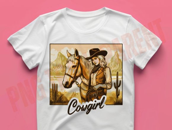 Download Cowgirl Horse Png, Retro Sublimations - Retro Collection