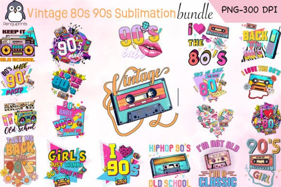 Download Vintage Retro 80s 90s Sublimation Bundle - Retro Collection